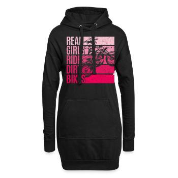 Vintage Real Girls Ride Dirt Bikes - Hoodie Dress - black - Front