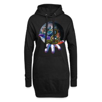 Schlangen - Hoodie-Kleid - Schwarz - Vorne