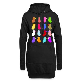 Puffin Perroquets graphiques mignons - Sweat-shirt à capuche long Femme - noir - Devant