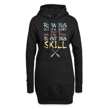 rudern ruderer ruderboot paddeln wassersport gesch - Hoodie-Kleid - Schwarz - Vorne