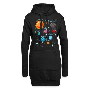 Weltraum Geschenk Astronomie Hobby für Nerds - Hoodie-Kleid - Schwarz - Vorne