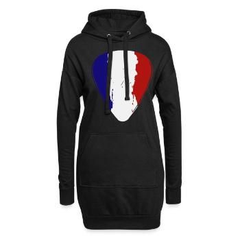 France Guitar Pick Flag Guitarist - Hoodie-Kleid - Schwarz - Vorne