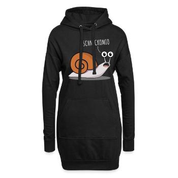 Schnecke - lustiger Spruch Schneckomio - Hoodie-Kleid - Schwarz - Vorne