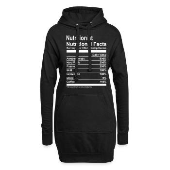 Nutritionist Nutritional Facts Tshirt - Hoodie-Kleid - Schwarz - Vorne