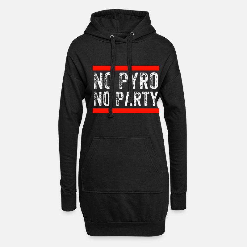 No Pyro No Party - Hoodie-Kleid - Schwarz