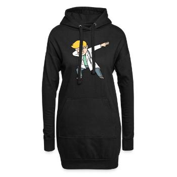 Dabbing Doktor Doktorand Abschluss Doktortitel - Hoodie-Kleid - Schwarz - Vorne