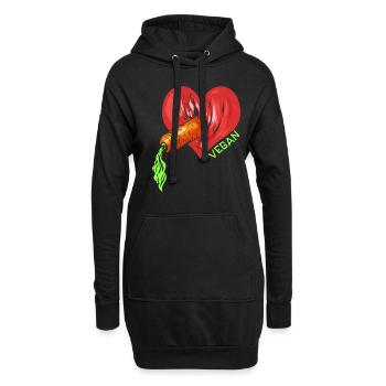 Vagin Carotte Coeur Vegan - Cadeau Vegan - Sweat-shirt à capuche long Femme - noir - Devant