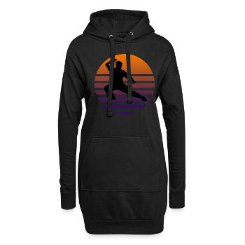 Tai Chi Schattenbild - Hoodie-Kleid - Schwarz - Vorne