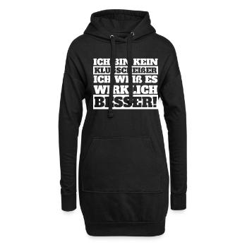 Ich bin kein Klugscheißer - Hoodie-Kleid - Schwarz - Vorne