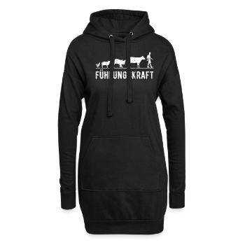 Landwirt Führungskraft Kühe Schweine Schafe Hühner - Hoodie-Kleid - Schwarz - Vorne