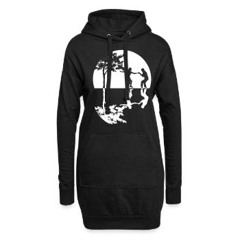Boogie Woogie Tanz -Mond Spiegelung - Hoodie-Kleid - Schwarz - Vorne