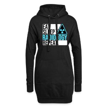 Eat Sleep Radiology Repeat - Sweat-shirt à capuche long Femme - noir - Devant