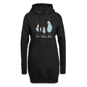 Three french Hens Weihnachten Weihnachtslied - Hoodie-Kleid - Schwarz - Vorne
