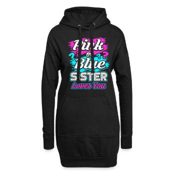 Grossesse soeur - Sweat-shirt à capuche long Femme - noir - Devant