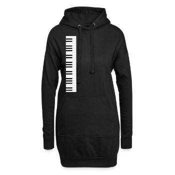 piano - Sweat-shirt à capuche long Femme - noir - Devant