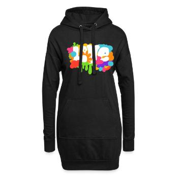 Liebe Friede Freiheit Geschenk - Hoodie-Kleid - Schwarz - Vorne