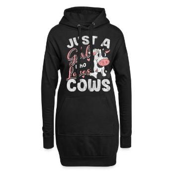 Vache - Sweat-shirt à capuche long Femme - noir - Devant