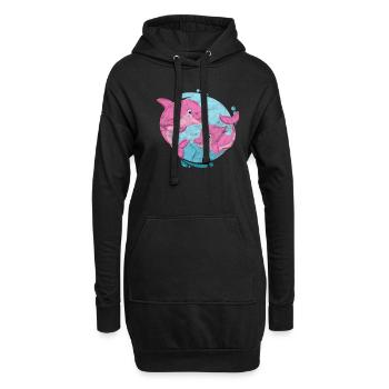 Delfin - Hoodie-Kleid - Schwarz - Vorne