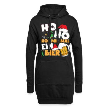 Ho Ho Hol Mir Mal Ein Bier - Hoodie-Kleid - Schwarz - Vorne