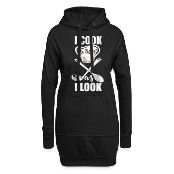 Kochen Koch Küche Chefkoch Köchin Essen Geschenk - Hoodie-Kleid - Schwarz - Vorne