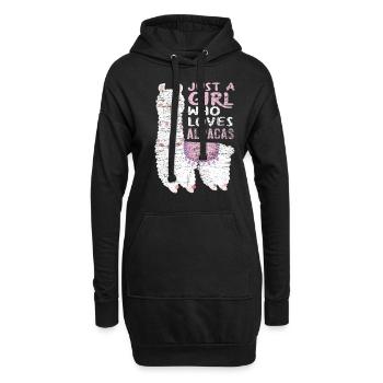 Lama Alpaka Frau - Hoodie-Kleid - Schwarz - Vorne