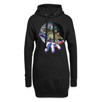 Stegosaurus - Sweat-shirt à capuche long Femme - noir - Devant