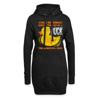 Canard animal - Sweat-shirt à capuche long Femme - noir - Devant