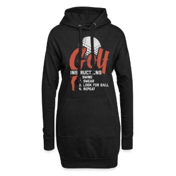 Golf Lustig Golfspieler Golfen Geschenk Golfer - Hoodie-Kleid - Schwarz - Vorne