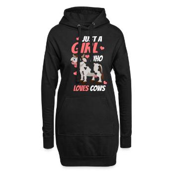 Vache Fille Highland Génisse Crazy Cow Lady Animal Lov - Sweat-shirt à capuche long Femme - noir - Devant