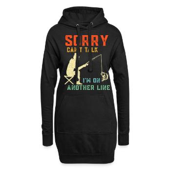 Vintage Sorry I Can t Talk I m On Another Line - Hoodie-Kleid - Schwarz - Vorne
