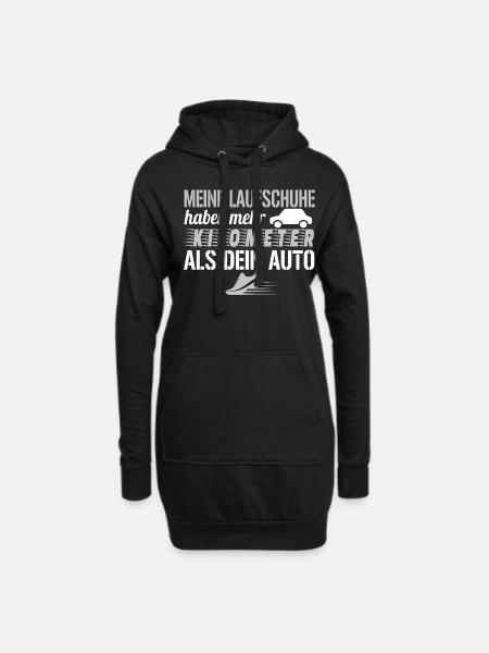 Joggen - Meine Laufschuhe Haben Mehr Kilometer Als - Hoodie-Kleid - Schwarz
