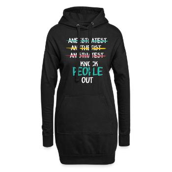 anesthésiste - Sweat-shirt à capuche long Femme - noir - Devant