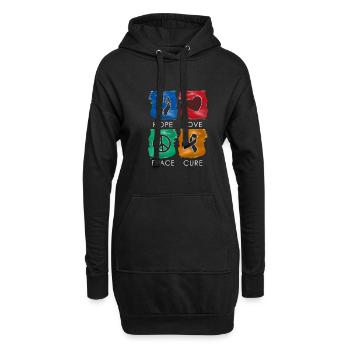 Hoffe Liebe Peace Cure Leukämie - Hoodie-Kleid - Schwarz - Vorne