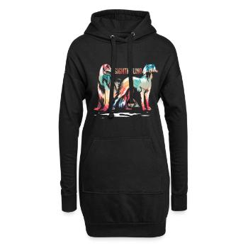 Windhund - Hoodie-Kleid - Schwarz - Vorne