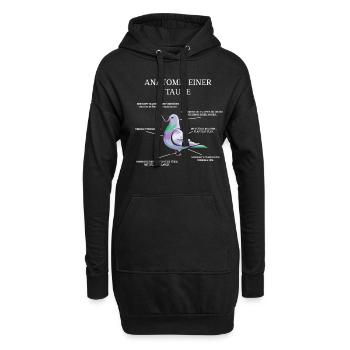 Anatomie einer Taube - Brieftaube Tauben Flüsterer - Hoodie-Kleid - Schwarz - Vorne
