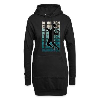 Cadeau de passe-temps de sport de raquette de volant de badminton - Sweat-shirt à capuche long Femme - noir - Devant