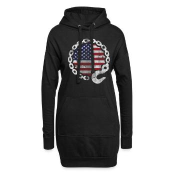 Lustiges Abschlepper Abschleppwagenfahrer Geschenk - Hoodie-Kleid - Schwarz - Vorne