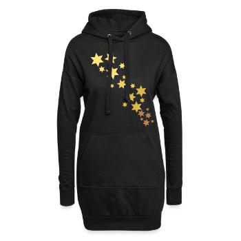Étoiles - Sweat-shirt à capuche long Femme - noir - Devant