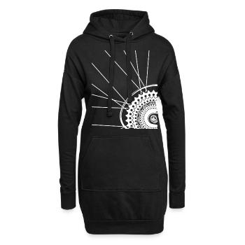 Fahrrad Motiv - Hoodie-Kleid - Schwarz - Vorne
