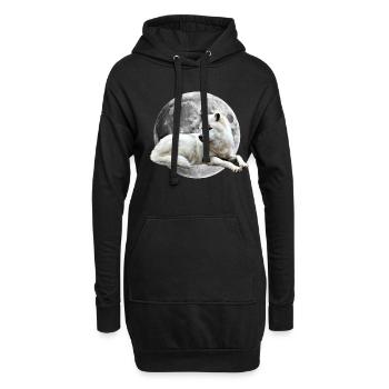 Wolf - Sweat-shirt à capuche long Femme - noir - Devant