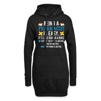 Lustiger Apotheker - Hoodie-Kleid - Schwarz - Vorne