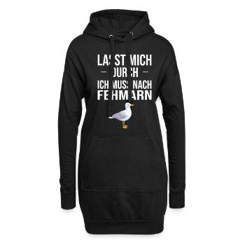 Fehmarn Print - Hoodie-Kleid - Schwarz - Vorne