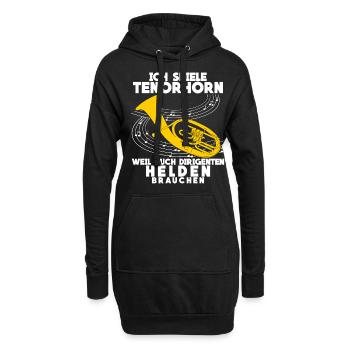 Tenorhorn Helden - lustiger Spruch - Hoodie-Kleid - Schwarz - Vorne