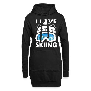 Funny I Love Skiing Ski Goggles GiftSkiing apparel - Hoodie-Kleid - Schwarz - Vorne