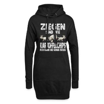 Ziege Lamm Zioegenbock Steinbock Bauer Landwirt Ge - Hoodie-Kleid - Schwarz - Vorne