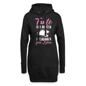 Tante & Nichte zweifache Tante Patentante Geschenk - Hoodie-Kleid - Schwarz - Vorne