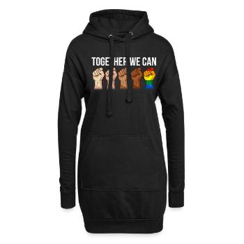 Anti racisme noir lgbtq droits de l'homme - Sweat-shirt à capuche long Femme - noir - Devant