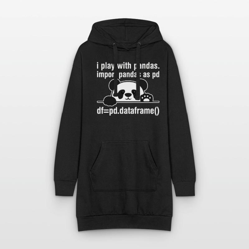 Programmeur Python Programmation panda nerd informatique Sweat-shirt à capuche long Femme