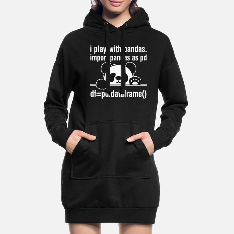 Programmeur Python Programmation panda nerd informatique Sweat-shirt à capuche long Femme