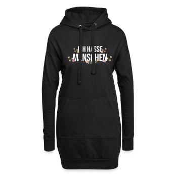 Introvertiert Misanthrop Anti Sozial Distanziert - Hoodie-Kleid - Schwarz - Vorne
